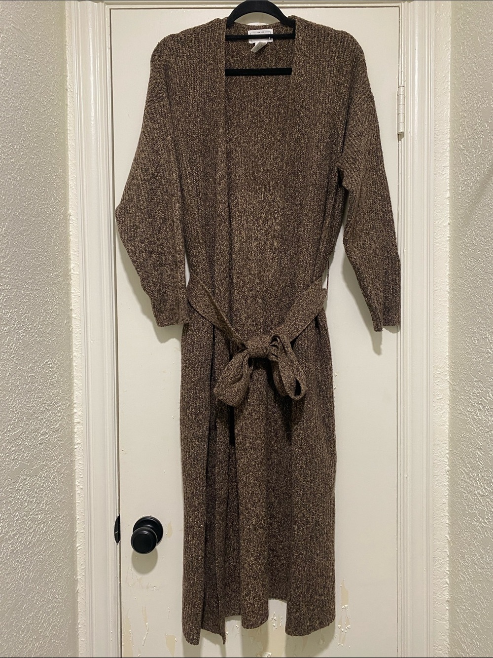 For The Republic Long Marled Brown Knit Cardigan